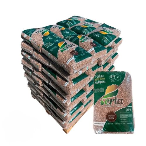 Biomasa Forestal – Pellets de Madera – Palet 70 Sacos x 15 kg (1050 kg)