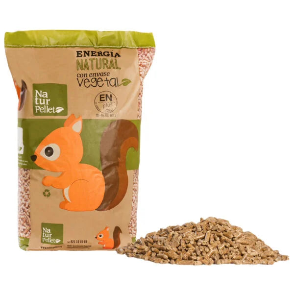 Naturpellet – Pellets de Madera virgen ENplus A1 + DIN Plus – Palet 70 Sacos x 15 kg (1050 kg)